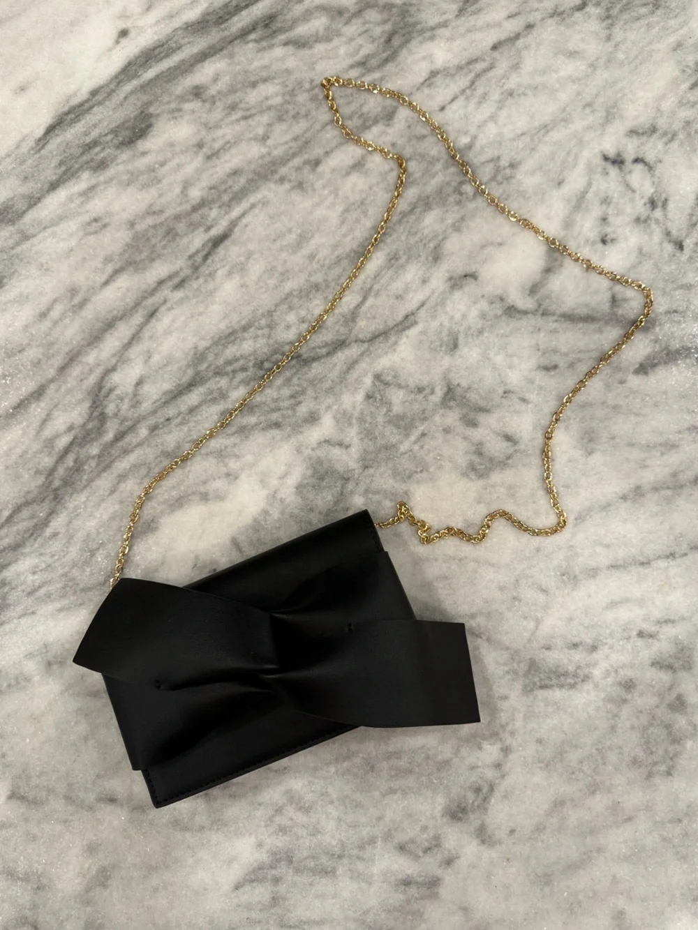 Bow Clutch with Detachable Gold Chain